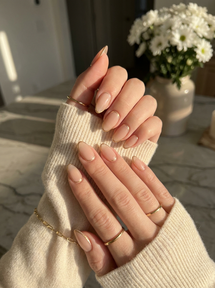 Delicate Gold Outline